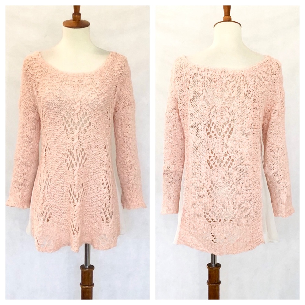 Anthropologie Knitted & Knotted Peach Sweater - Picture 2 of 8